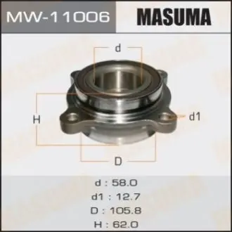 Маточина колеса переднього в зборі з підшипником Toyota Land Cruiser (07-), Sequoi MASUMA MW11006
