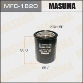 Фильтр масляный Honda Accord (03-12 17-), Civic (02-10), CR-V (03-), Fit (04-), MASUMA MFC1820 (фото 1)