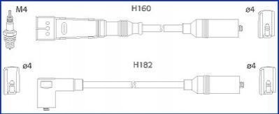 VW Комплект высоковольтных проводов Audi 80 1.4/2.0 78- HITACHI (HÜCO) 134716 (фото 1)