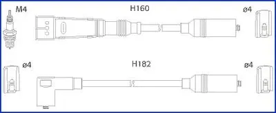 HITACHI VW Комплект высоковольтных проводов Audi 80 1.4/2.0 78- HITACHI (HÜCO) 134716