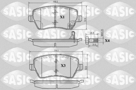 Тормозные колодки передние Renault Clio III, Clio IV, Megane IV SASIC 6214011