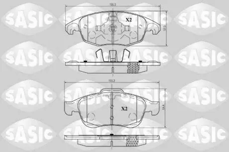 Тормозные колодки передние Peugeot Partner Tepee (B9) ->05/18 SASIC 6210009