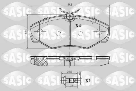 Гальмівні колодки передні Renault Trafic II, Opel Vivaro SASIC 6214007