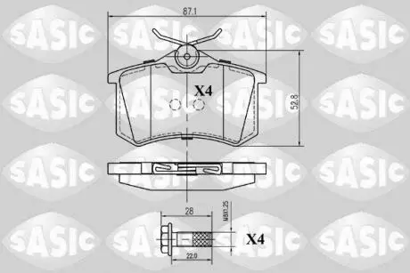 Тормозные колодки задние SASIC 6210001