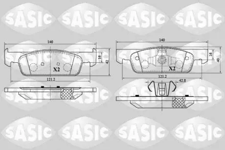 Тормозные колодки SASIC 6214029