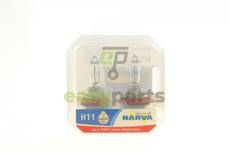 Автолампа H11 12V 55W PGJ19-2 Range Power 150 (к-кт 2 шт.) NARVA 481012100