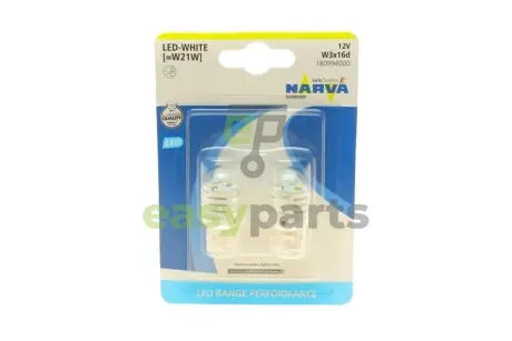 Автолампа W21W 12V 21W W3x16d (LED) (біла) (к-кт 2шт) (знято з вир-ва) NARVA 180994000