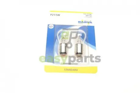 Автолампа P21/5W 12V 21/5W BAY15d Standard (блістер/к-кт 2 шт.) NARVA 179164000