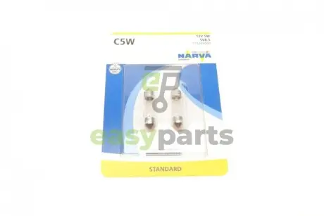 Автолампа C5W 12V 5W SV8.5 (11x35mm) (блістер/к-кт 2шт) NARVA 171254000