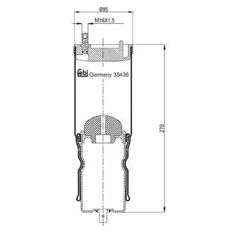 Пневмоподушка підвіски для кабіни FEBI BILSTEIN 35436