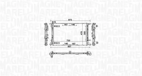 Радиатор системы охлаждения MAGNETI MARELLI 350213152100