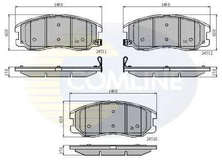Фото - Гальмівні колодки до дисків Comline CBP31582 - Гальмівні колодки до дисків Comline CBP31582