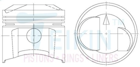 Поршні ремонт (+1.00 мм) (к-кт на мотор) Mitsubishi G37B TEIKIN 43195100