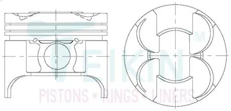 Фото поршні ремонт (+0.50 мм) (к-кт на мотор) Mazda 2.0 (FE) TEIKIN 42602050 Поршні ремонт (+0.50 мм) (к-кт на мотор) Mazda 2.0 (FE) TEIKIN 42602050