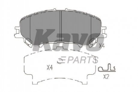 Колодки гальмівні (передні) Nissan Qashqai II/X-Trail/ Renault Kadjar 13- (141.7x60x16.8) KAVO PARTS KBP-6614 (фото 1)