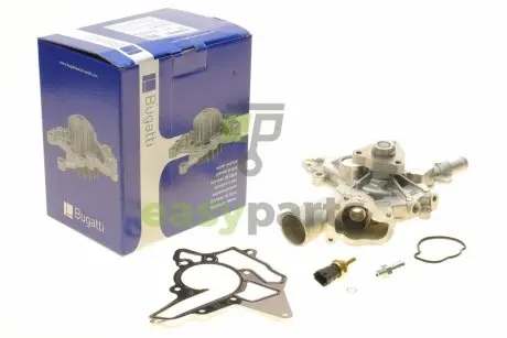 Помпа води Opel Astra G/H/Corsa C/D 1.2 16V/1.4 00-14/Combo 1.4 16V 05- (B/B) (8лоп) (с датчиком t) BUGATTI PA10318