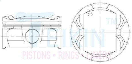 Поршні ремонт (+0.50 мм) (к-кт на мотор) Toyota 1UR-FE 4.6L Lexus GX460, TLC200, Tundra TEIKIN 46399050