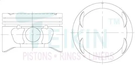 Фото поршні ремонт (+0.50 мм) (к-кт на мотор) Opel C20XE TEIKIN 56107050 Поршні ремонт (+0.50 мм) (к-кт на мотор) Opel C20XE TEIKIN 56107050