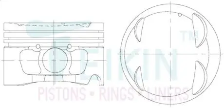 Фото поршні ремонт (+0.50 мм) (к-кт на мотор) Kia Carens TEIKIN 52108050 Поршні ремонт (+0.50 мм) (к-кт на мотор) Kia Carens TEIKIN 52108050