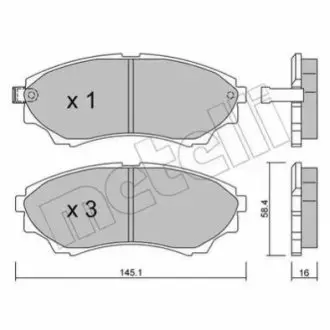 Комплект гальмівних колодок FORD RANGER; MAZDA B-SERIE, BT-50 2.5D/3.0D 06.99- Metelli 22-0610-0