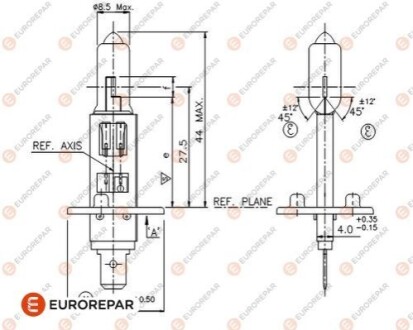 8539293090 E:ЛАМПА H1 12V-55W Eurorepar 1616430880