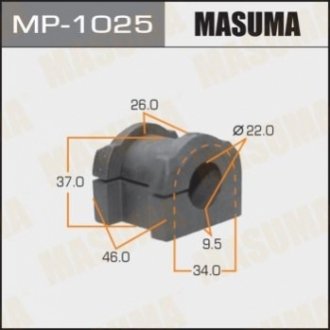 Втулка стабілізатора переднього Mitsubishi ASX (10-), Eclipse Cross (18-), Lancer (08-15), Outlander (08-) (Кратно 2 шт) MASUMA MP1025 (фото 1)