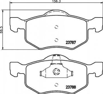 Колодки гальмівні дискові передні Mazda Tribute 2.0, 3.0 (06-08)/Ford KA 1.2, 1.3 (08-) NISSHINBO NP5028