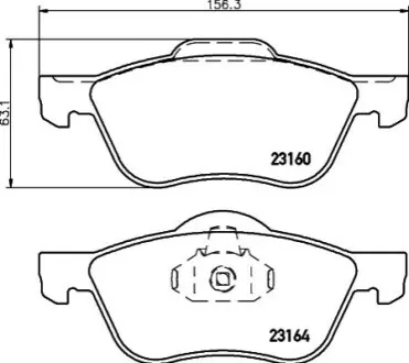 Колодки тормозные дисковые передние Nissan Primera 1.6, 1.8, 2.0 (96-02) NISSHINBO NP2071