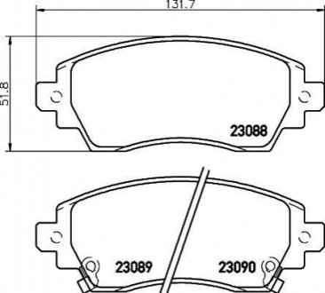 Колодки гальмівні дискові передні Toyota Corolla 1.4, 1.6, 2.0 (97-02) NISSHINBO NP1120