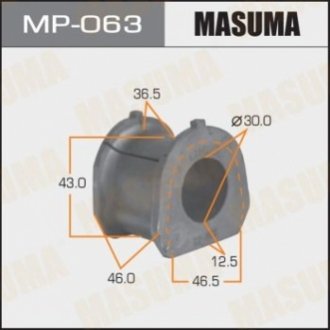 Втулка стабілізатора переднього Mitsubishi Pajero (-00) (Кратно 2 шт) MASUMA MP063 (фото 1)