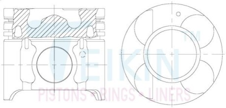 Поршні стандартні (комплект на двигун) Ssang Yong D20DT, D20T TEIKIN 69101AGSTD