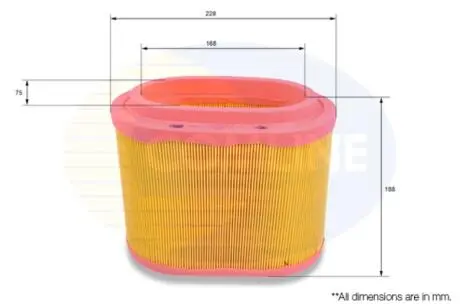 Фото фільтр повітря Comline CHY12263 Фільтр повітря Comline CHY12263