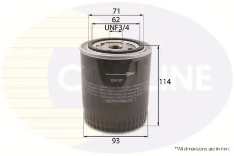 Фільтр оливи Comline EOF187