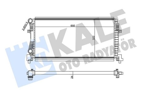 KALE VW Радиатор охлаждения Golf VII,Touran, 1,6TDI 13-,Audi A3 1,6TDI 12-,Skoda Octavia III 1.2TSI/1.6TDI 12- KALE OTO RADYATOR 355555