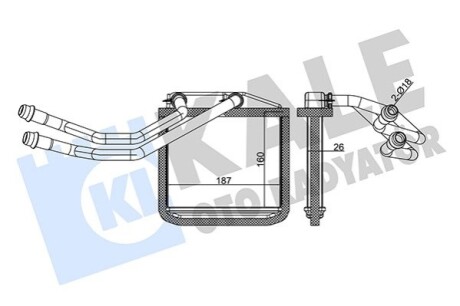 KALE FIAT Радиатор отопления Fiorino,Grande Punto,Qubo,Citroen Nemo,Opel Corsa D/E,Peugeot Bipper KALE OTO RADYATOR 350515