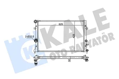 KALE VW радіатор охолодження Audi A3,Caddy III,Golf VI,Jetta IV,Touran,Skoda Octavia II 1.2TSI KALE OTO RADYATOR 354245