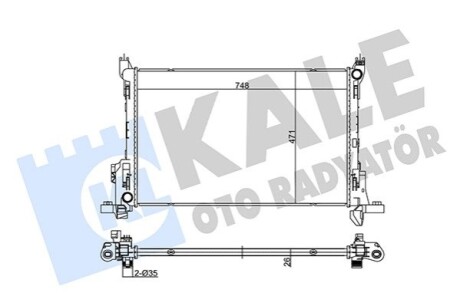 KALE OPEL Радиатор охлаждения Vivaro,Renault Trafic III,Nissan,Fiat 1.6dCi 14- KALE OTO RADYATOR 355635