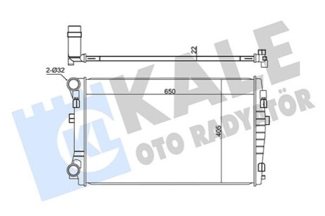 KALE VW Радіатор охолодження Golf VII, Passat 13-,Audi A3 13-,Skoda Octavia III KALE OTO RADYATOR 345840 (фото 1)