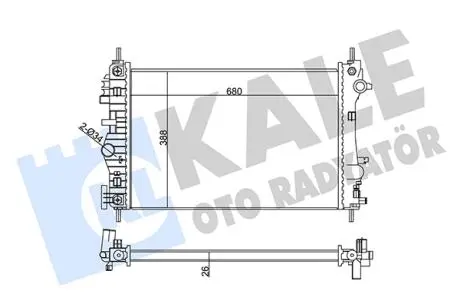 KALE OPEL Радиатор охлаждения Insignia 2.8i V6 08-,Chevrolet Malibu 2.4 KALE OTO RADYATOR 352300