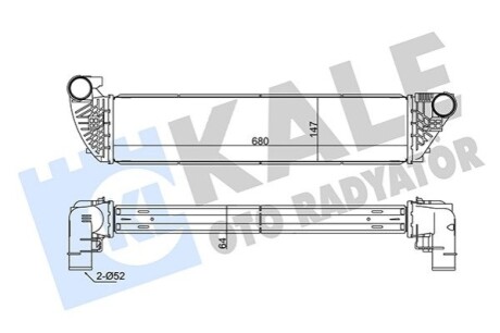 KALE RENAULT Інтеркулер Espace IV,Laguna II,Vel Satis 1.9/2.2dCi 04- KALE OTO RADYATOR 352260