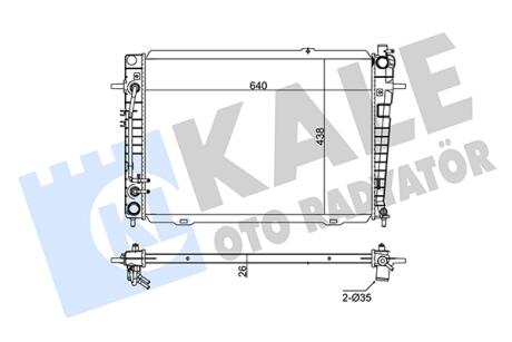KALE HYUNDAI Радіатор охолодження Tucson, Kia Sportage 2.0/2.0CRDI 04- KALE OTO RADYATOR 351240