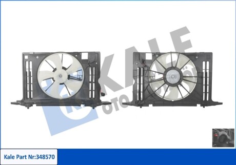 KALE TOYOTA Вентилятор радиатора Auris,Corolla E15 1.3/1.8 07- KALE OTO RADYATOR 348570