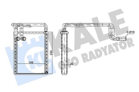 KALE HYUNDAI Радиатор отопления Grandeur,Sonata VI 06- KALE OTO RADYATOR 347410