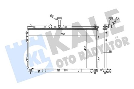 KALE HYUNDAI радіатор охолодження H-1 2.4/2.5CRDi 08- KALE OTO RADYATOR 348345