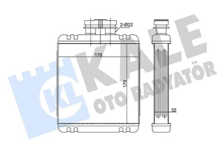 KALE VW Радиатор отопления Polo,Skoda Fabia,Roomster KALE OTO RADYATOR 346260