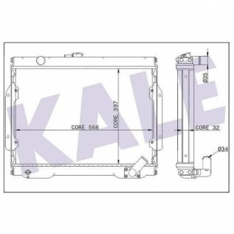 KALE MITSUBISHI Радиатор охлаждения L200 2.5D/TD 86- KALE OTO RADYATOR 345985