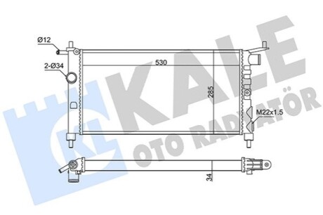 KALE OPEL радіатор охолодження Corsa B,Combo 1.2/1.4 KALE OTO RADYATOR 351235