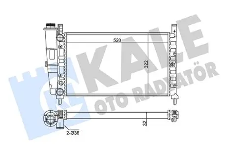 KALE FIAT Радиатор охлаждения Fiorino 1.4/1.6 94- KALE OTO RADYATOR 342265