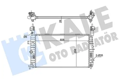 KALE OPEL Радиатор охлаждения Meriva A 1.7DTi 03- KALE OTO RADYATOR 342065