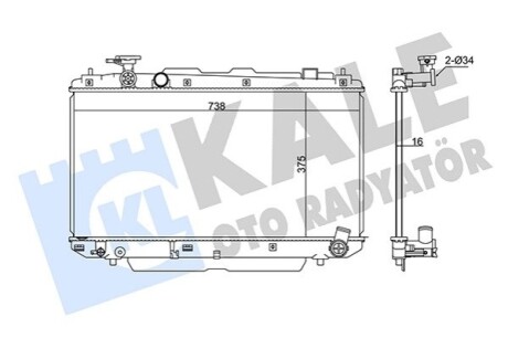 KALE TOYOTA Радиатор охлаждения Rav 4 II 2.0 00- KALE OTO RADYATOR 346215 (фото 1)